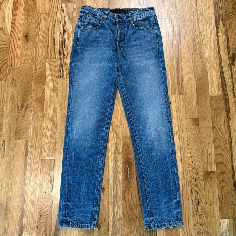 Alexander Wang Boyfriend Jeans Size 24 High Rise Button Fly Distressed - Picture 3 of 8